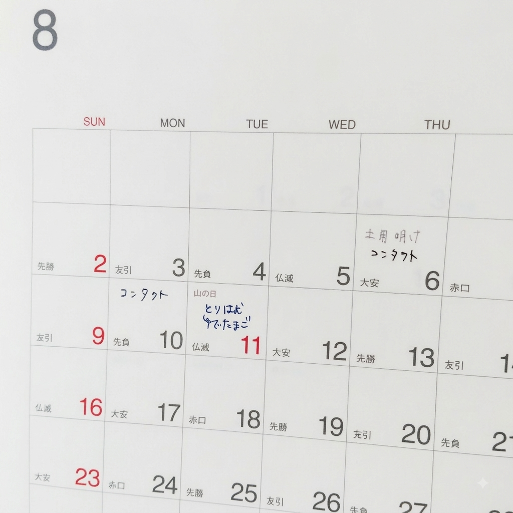 【8.13 日記】台所にカレンダーを置いたらええやん
